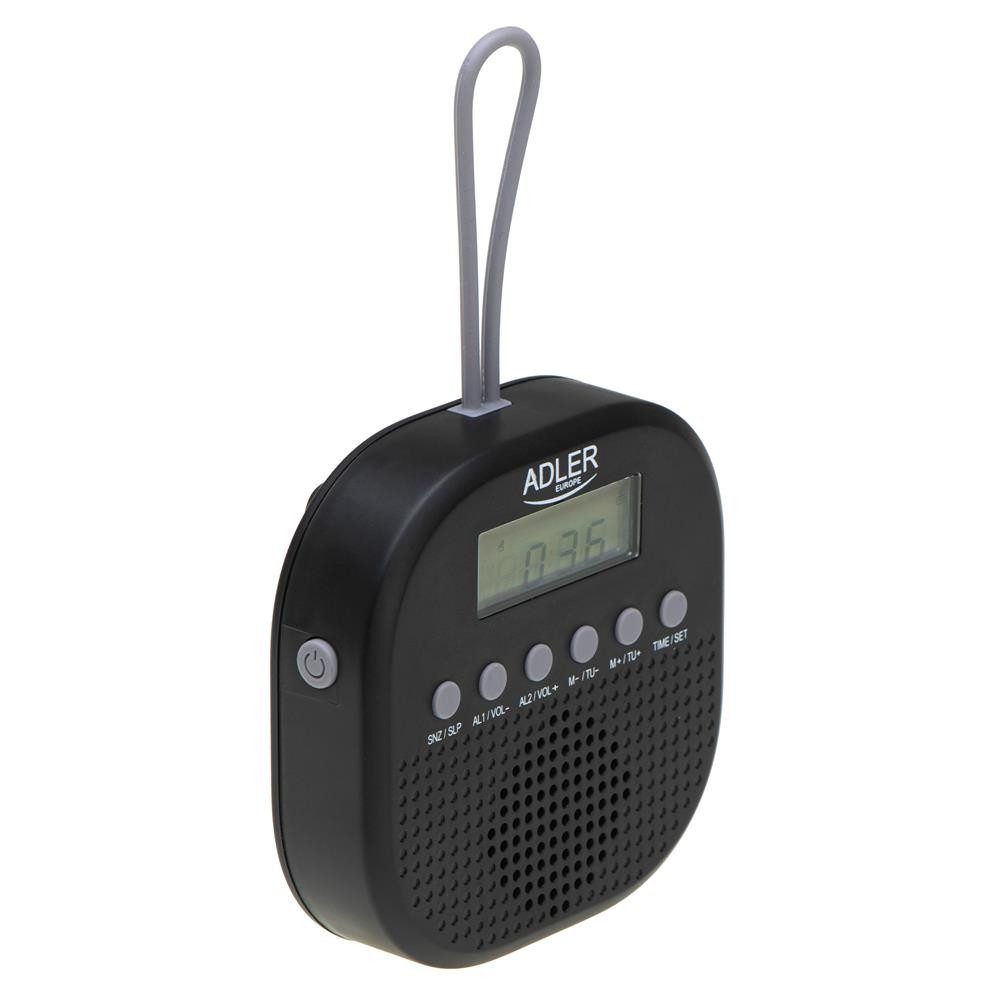Adler AD 1912 Radio (Wasserdichtes Universalradio, Batteriebetrieben, Radiowecker, schwarz)