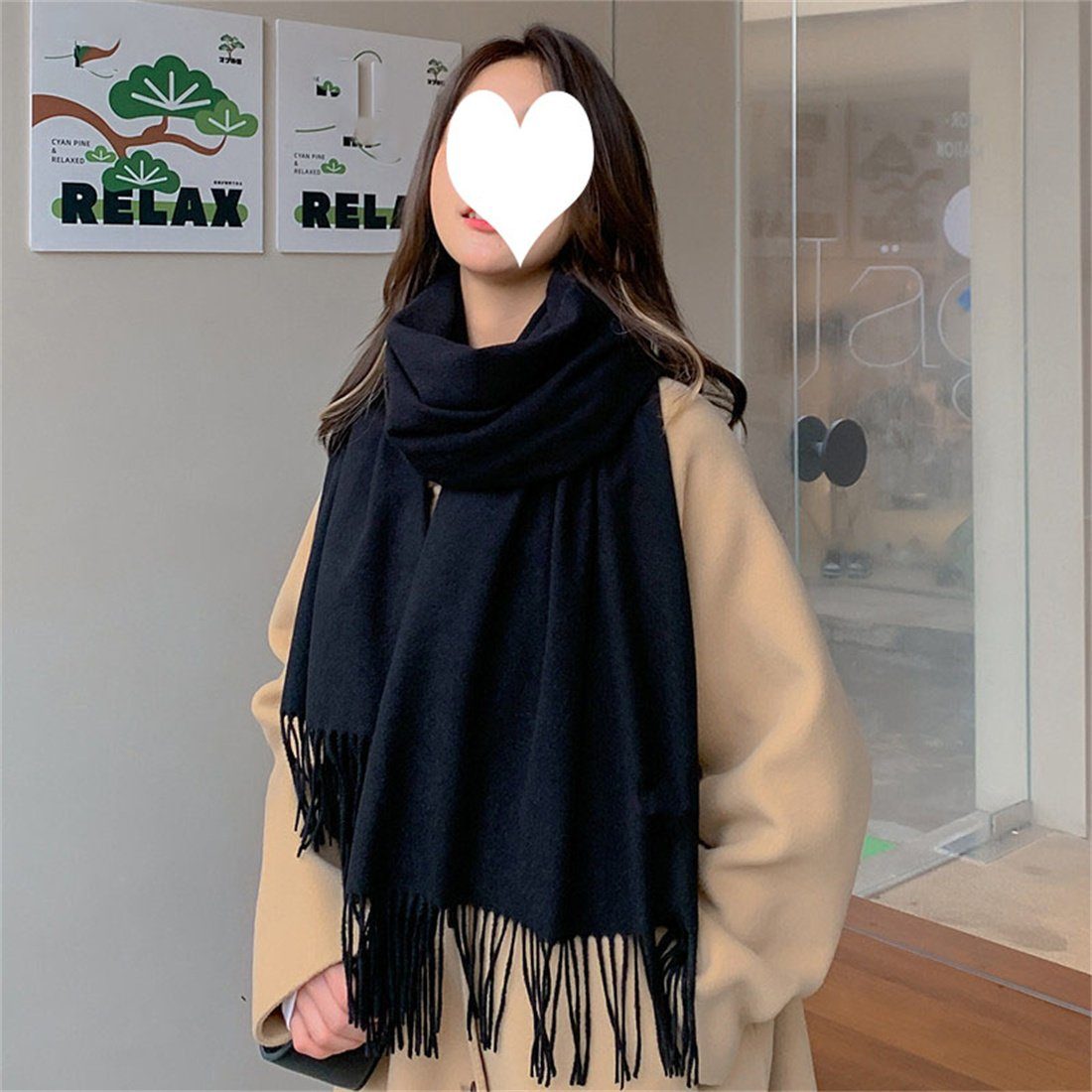 Schal, Schal DÖRÖY solide Winter Männer Mode Modeschal Grau Farbe Schal Frauen