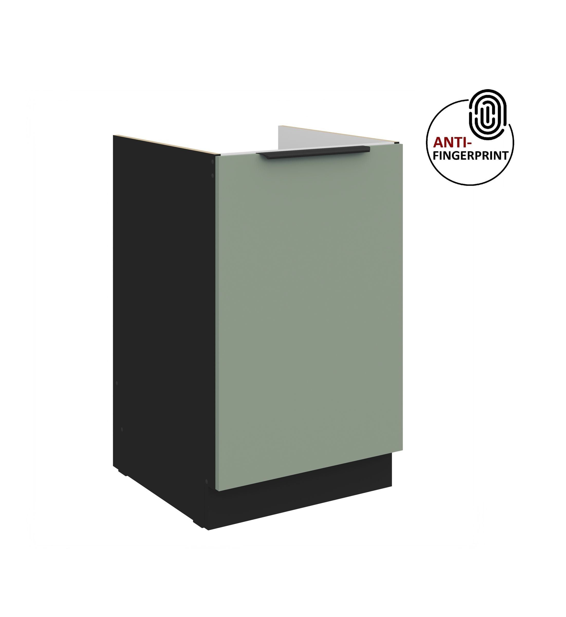 Küchen-Preisbombe Spülenunterschrank 50 cm Küche ARIA Aquamarin ultra matt Anti Fingerprint Küchenzeile