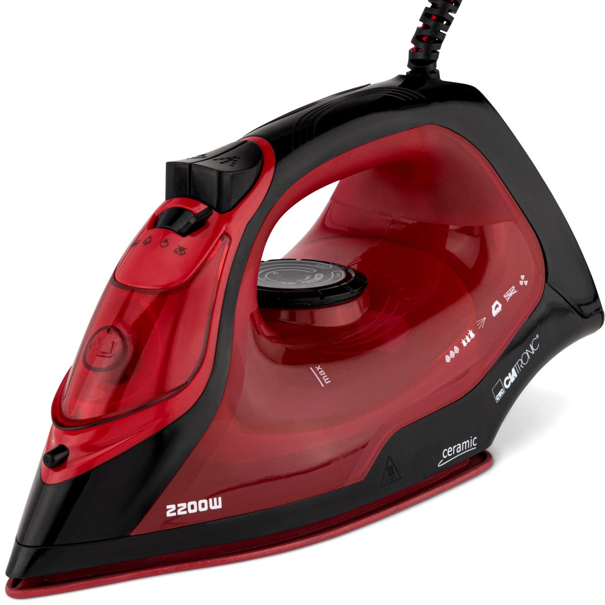CLATRONIC Dampfbügeleisen DB 3752, kratzfeste Keramiksohle, 7 Funktionen, 2200 Watt