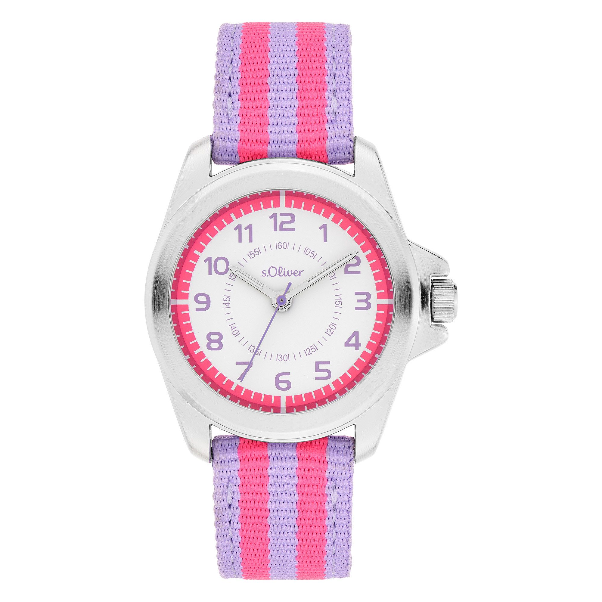 s.Oliver Color Stripes SO-4512-LQ, Armbanduhr, Kinderuhr, Mädchen, analog