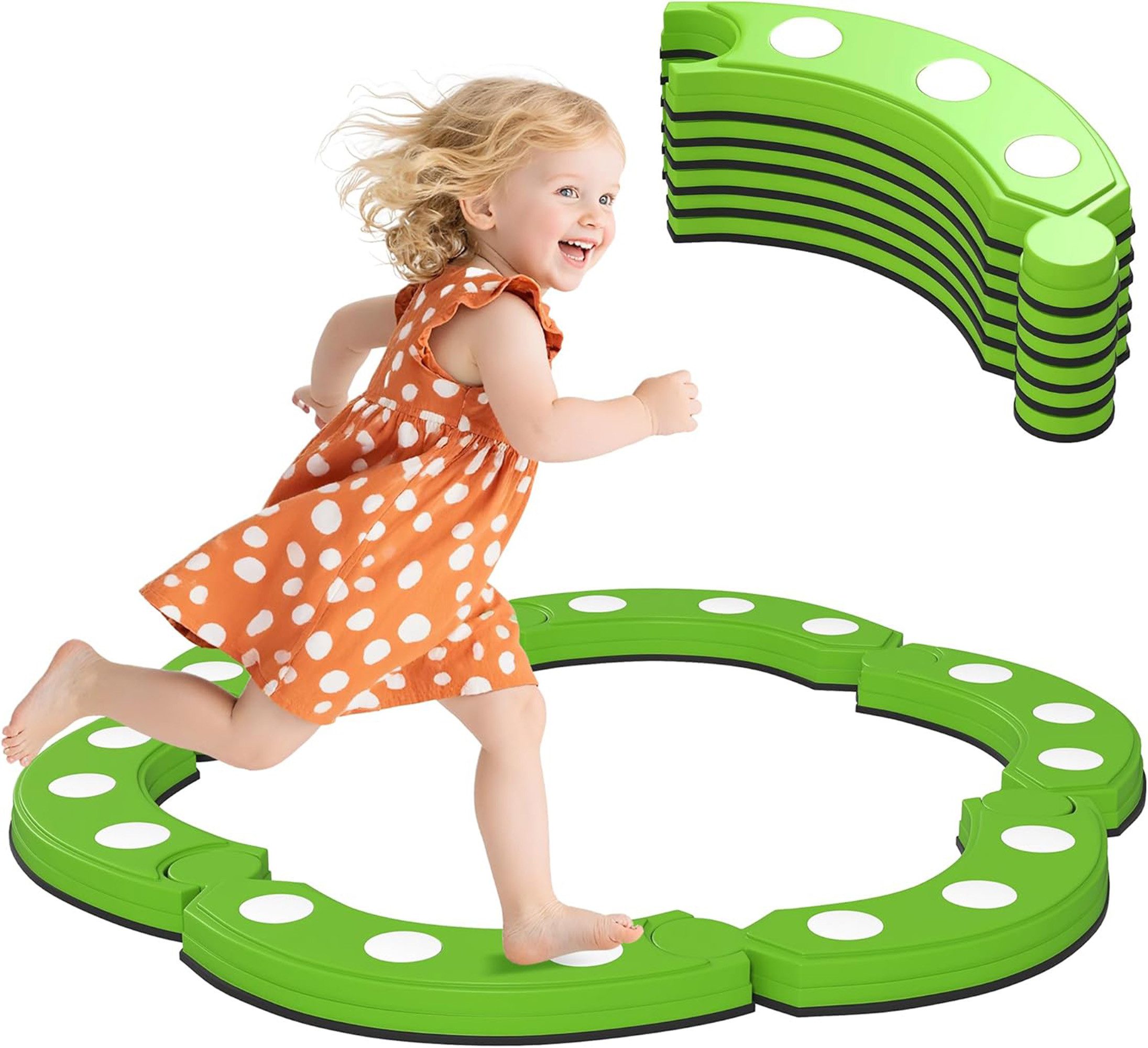 ibettertec Balance Board Ständer Balancierbalken, Schwebebalken, 6 Teile, Balanciersteine, (bis 48 Zoll, Spar-Set, 1-tlg., Balancierelemente, einzelnes Spielset ohne weiteres Zubehör, frei kombinierbar, sensorische Noppen, wetterfest für Innen & Außen)