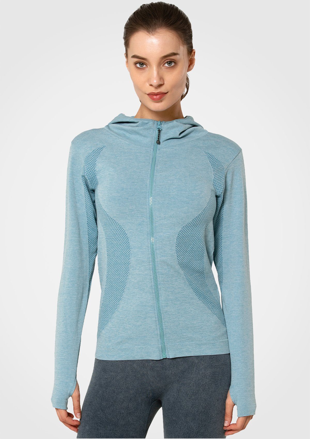 Damen Laufjacke Blau Kapuze, S145048A26MH Sweatjacke Yvette Sportjacke, mit