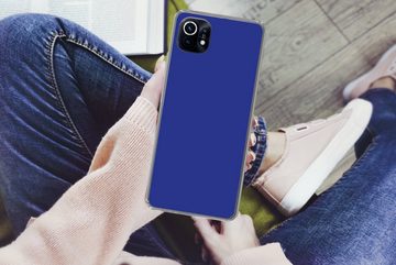 MuchoWow Handyhülle Blau - Einfarbig - Dunkelblau, Phone Case, Handyhülle Xiaomi Mi 11, Silikon, Schutzhülle