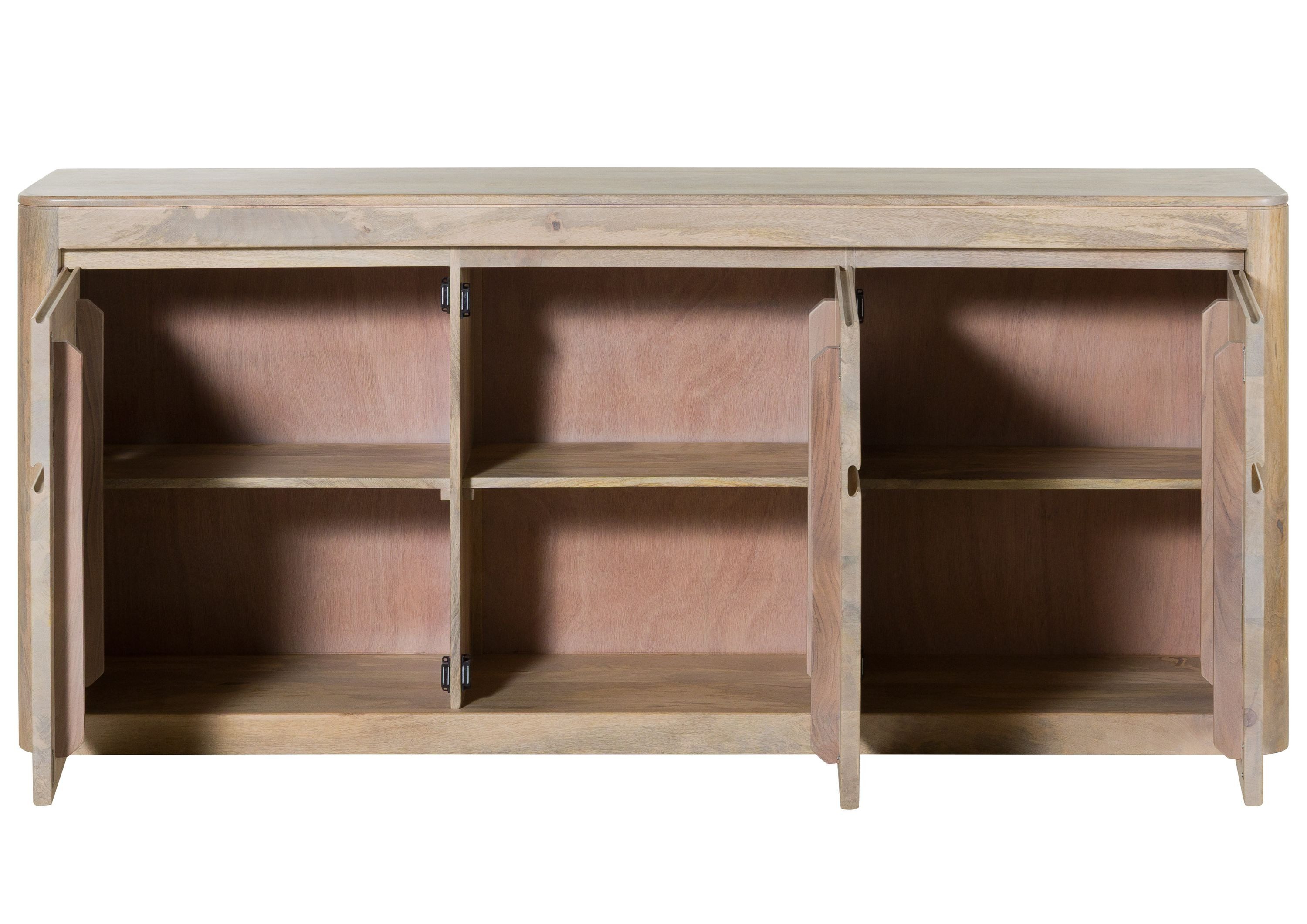 Massivmoebel24 Sideboard TORONTO (Massivholz), Mango 185x40x80 weiß lackiert TORONTO #301
