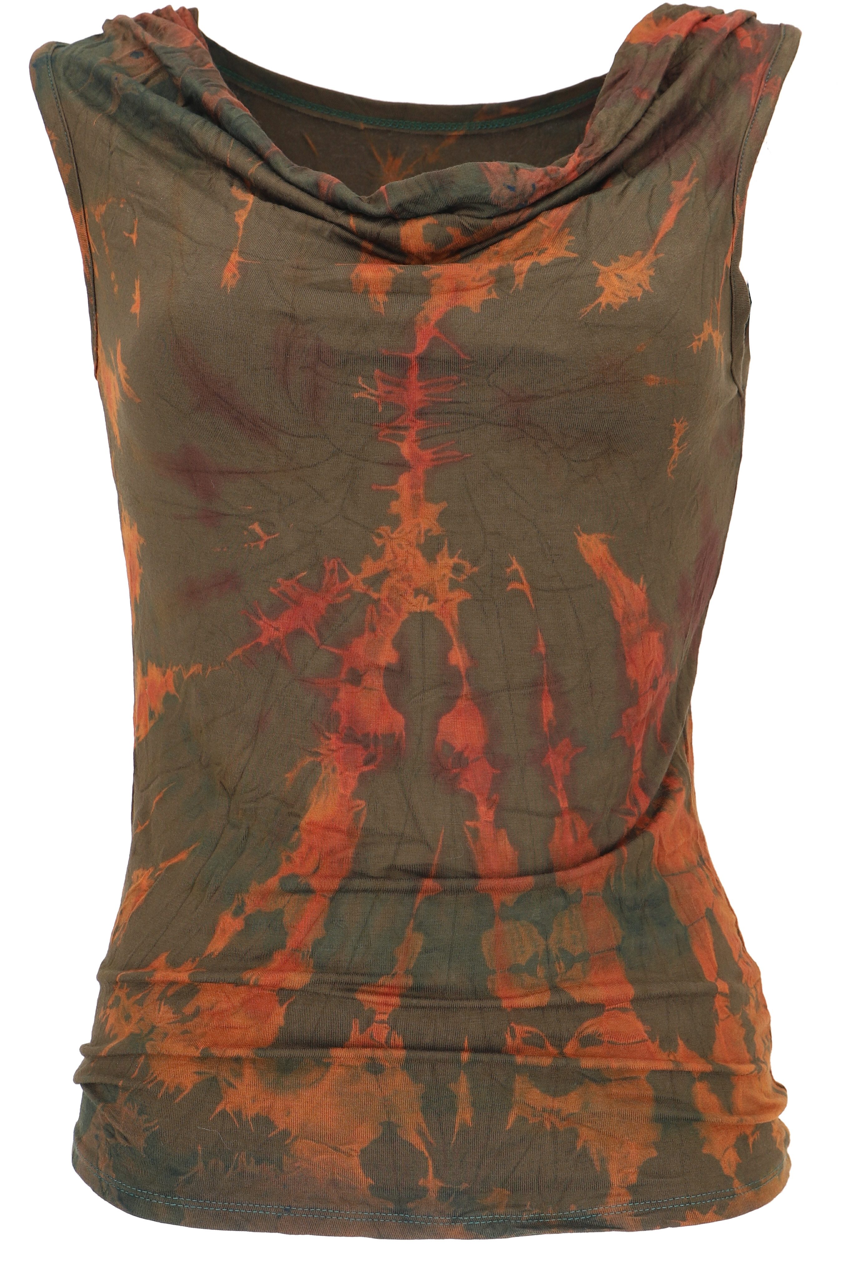 Guru-Shop T-Shirt Batik Top, Unikat Tie Dye Top mit.. Festival, Ethno Style, Hippie, alternative Bekleidung