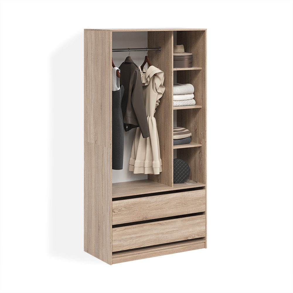 Livinity® Kleiderschrank Trento, Sonoma, mit 2 Schubladen (1-St)