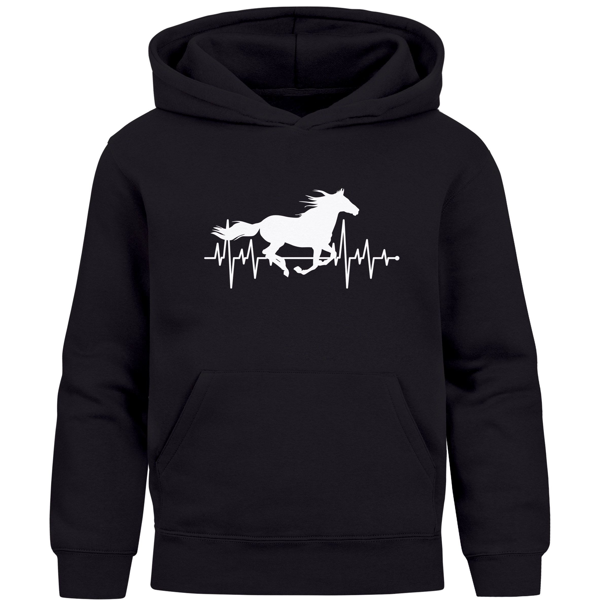 Hoodie Kinder Hoodie Mädchen Pferde Herzschlag Motiv Mädchengeschenke mit