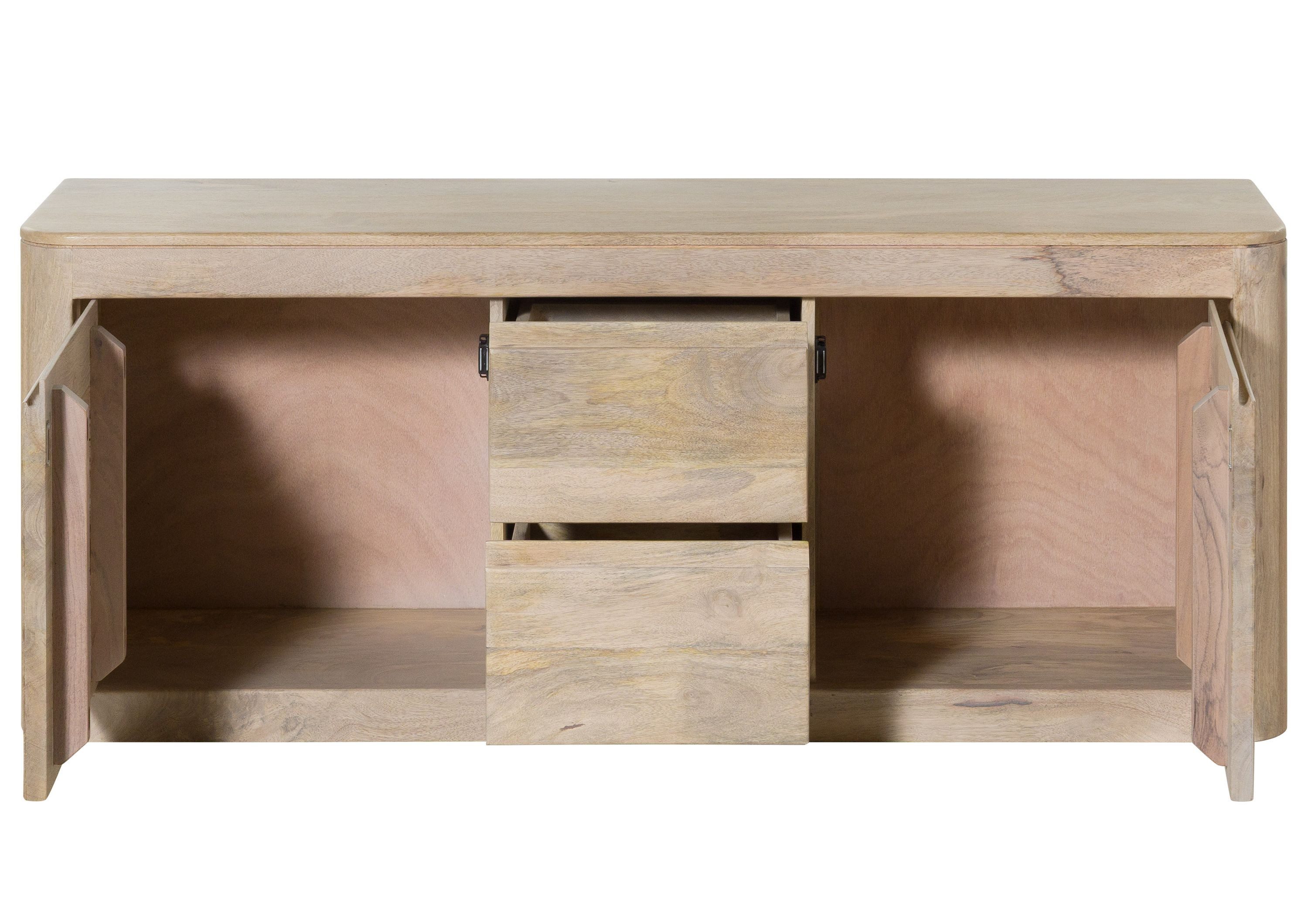 Massivmoebel24 TV-Board TORONTO (Massivholz), Mango 147x40x58 weiß lackiert TORONTO #300