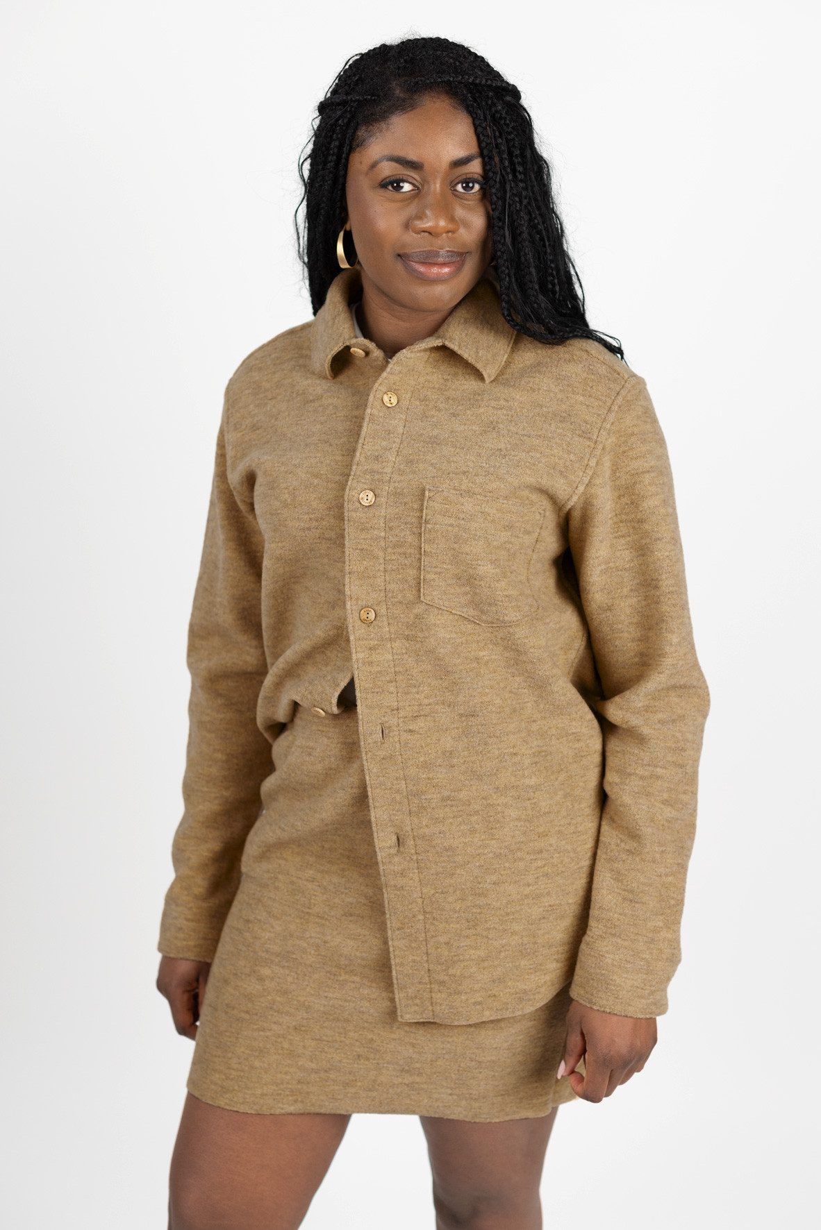 Engel Naturkleidung A-Linien-Rock Damen-Rock, Walk Seitennähte mit Overlock, Ton in Ton