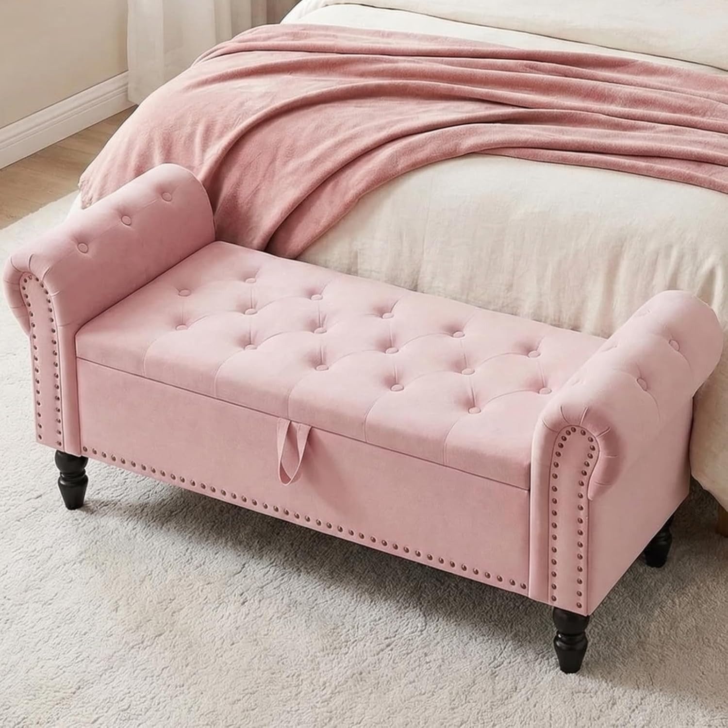 TLGREEN Bettbank Doppelter Hocker mit Stauraum, (Samt,Eleganz und Komfort mit Stauraum), Multifunktionsbank für Wohnzimmer,Schlafzimmer