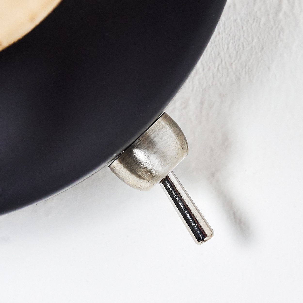 hofstein Wandleuchte »Aprica« Wandlampe aus Metall/Holz in Schwarz/Natur, ohne Leuchtmittel, E27, moderner Wandspot in Gitter-Optik m. An-/ Ausschalter am Gehäuse