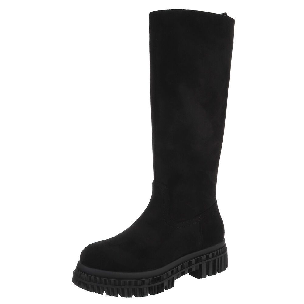 Ital-Design Kniehohe Damenstiefel aus hochwertigem Material für Herbst Plat günstig online kaufen