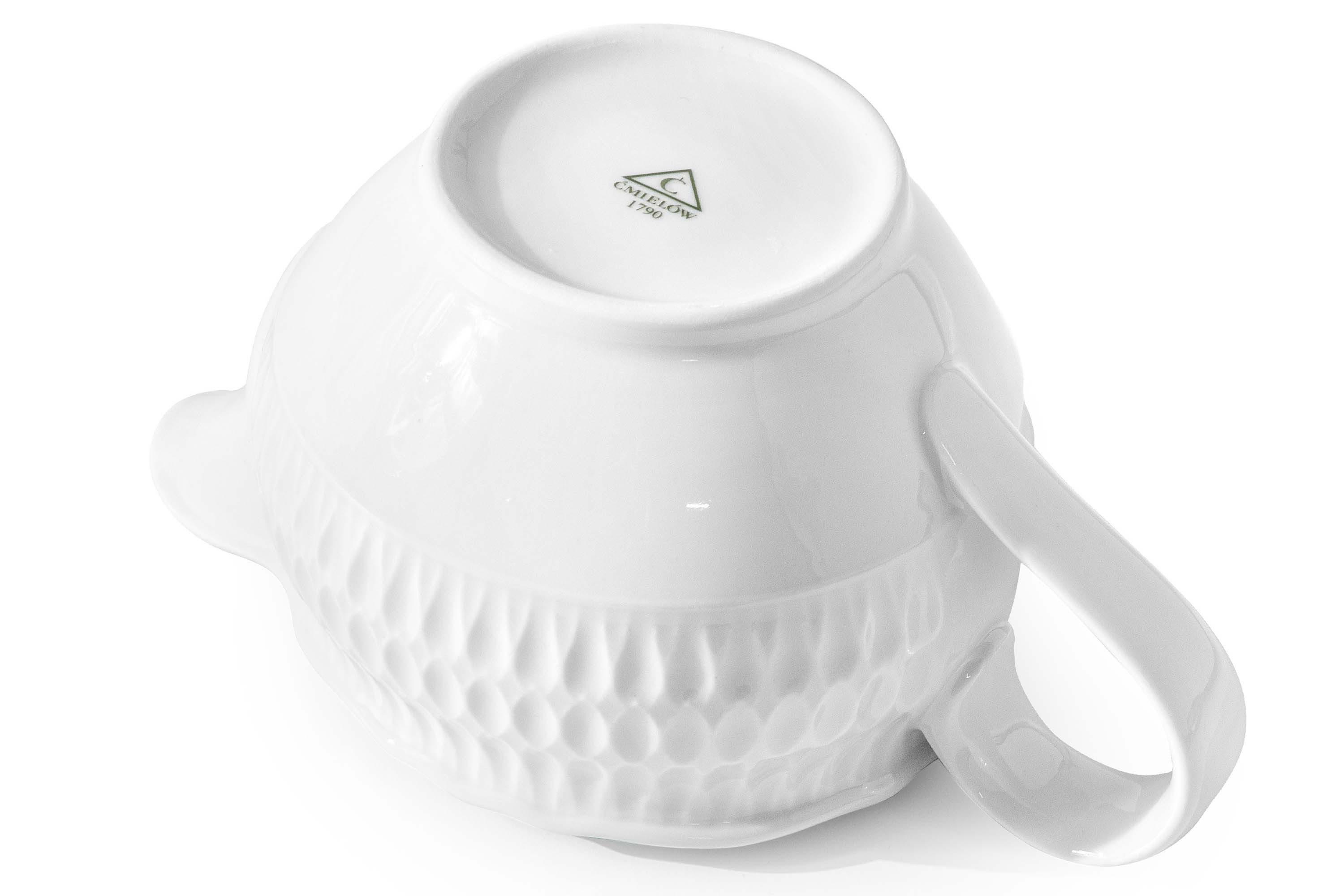 KONSIMO® Sauciere CMIELOW SOFIA Sauciere mit Untertasse, elegante Verzierung, Porzellan, mit Henkel, Hochwertiges Premium-Porzellan, hangefertigt