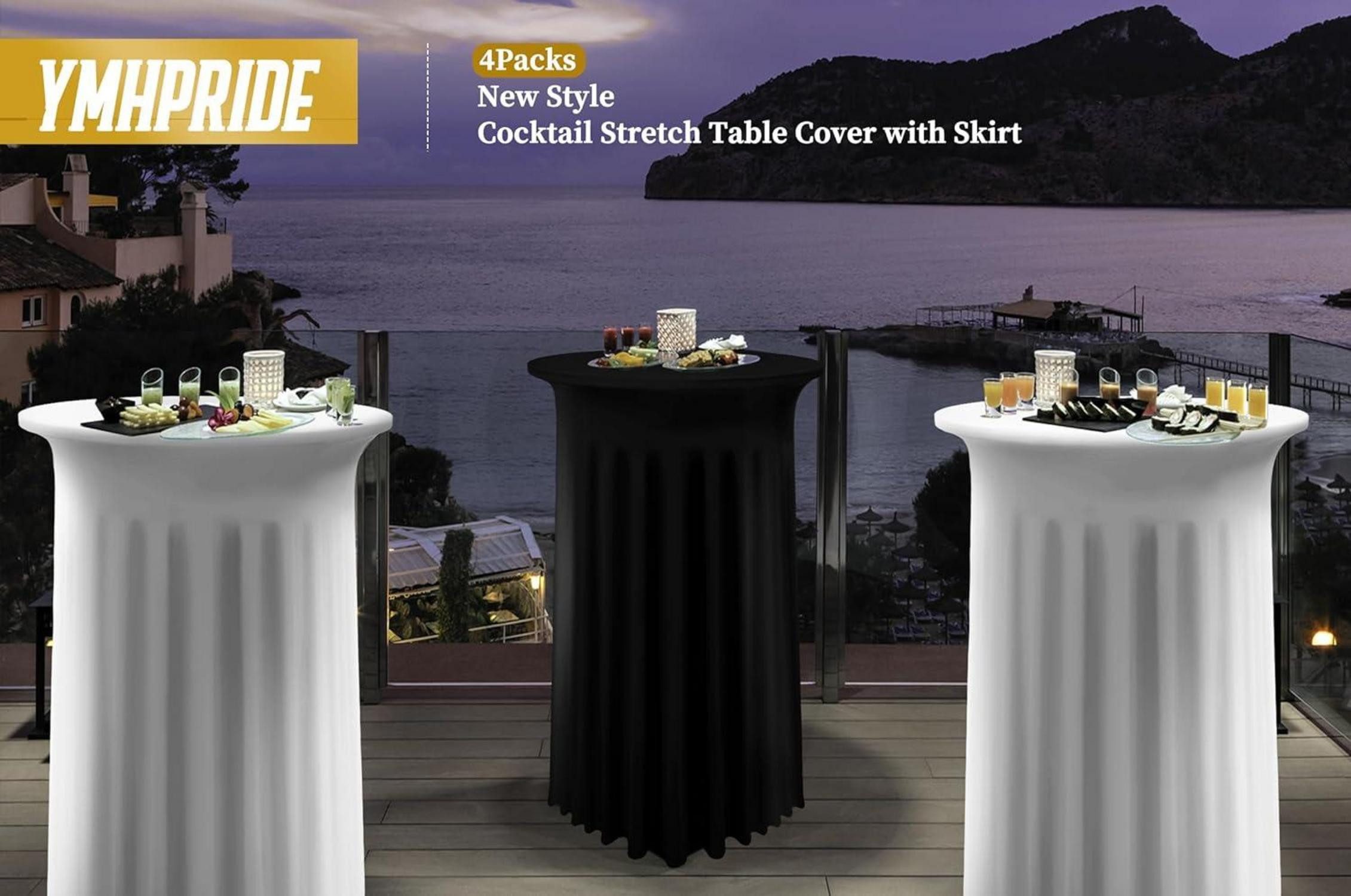 LuxusKollektion Tischschonbezug 4er Pack Weiße Cocktail günstig online kaufen