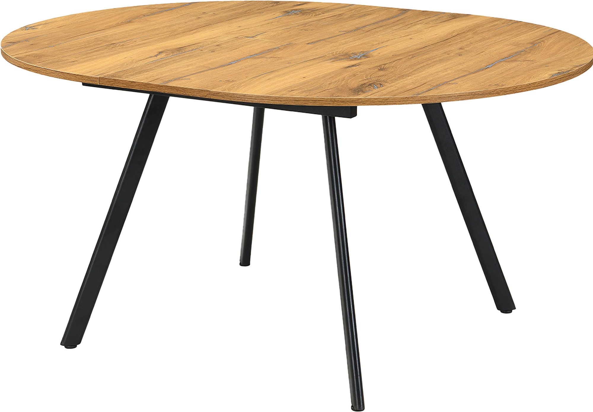 B&D home Esstisch TILL, ausziehbar 120-160 cm mit Butterfly-Einlage, Gestell in Schwarz/Weiß