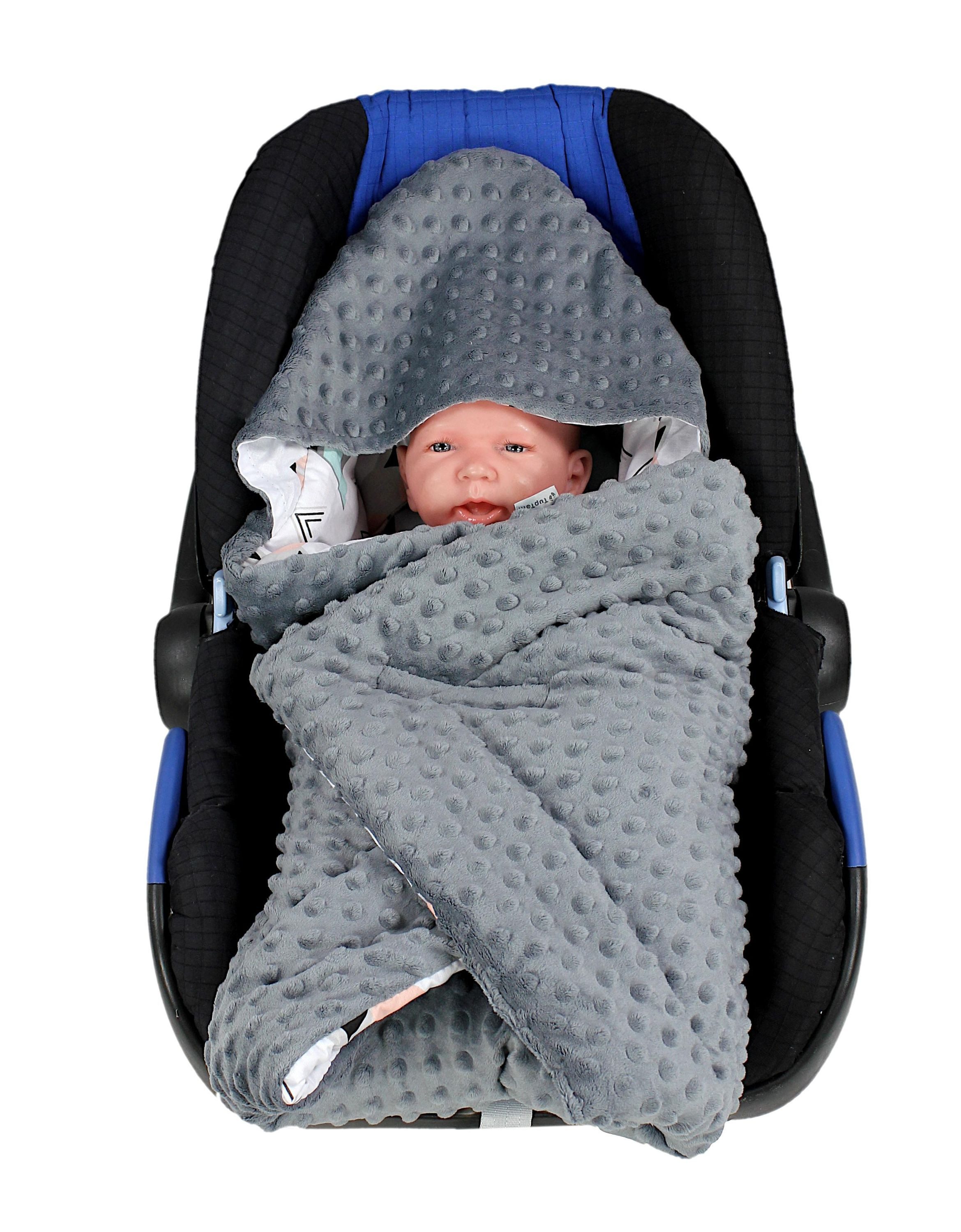 Einschlagdecke Baby Winter Einschlagdecke für Babyschale Wattiert Minky, Tu günstig online kaufen