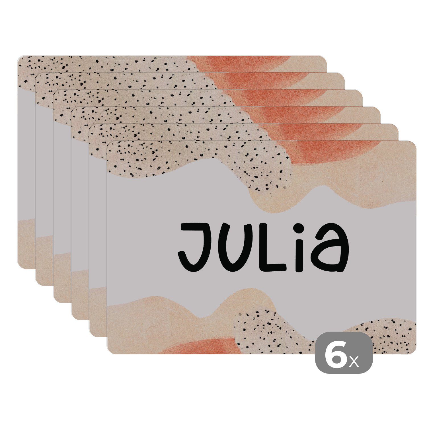 Platzset, Julia - Pastell - Mädchen, MuchoWow, (6-St), Platzset, Platzdecken, Platzmatte, Tischmatten, Schmutzabweisend