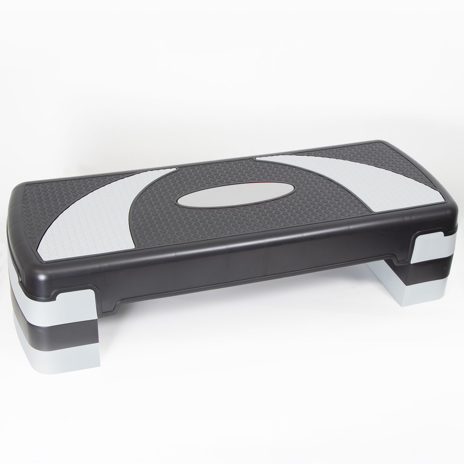 KVOTA Stepper Steppbrett 3-stufig grau – höhenverstellbar 10–15-20 cm für Fitness, Kompakt, leicht und schnell verstellbar, Trittfläche ca. 74 × 25 cm