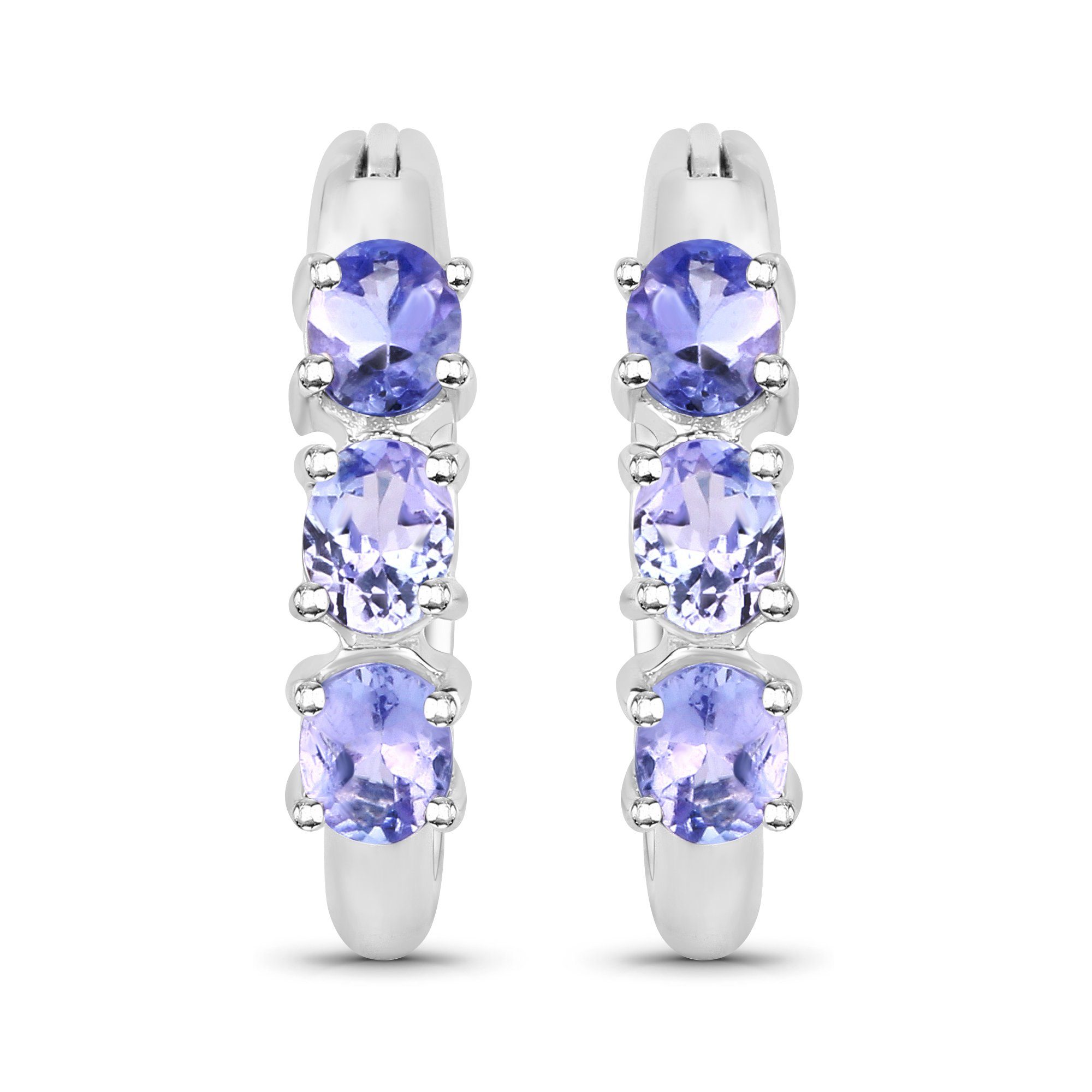 Vira Jewels Paar Creolen Silber 925 rhodiniert mit 6 natürlichen violetten günstig online kaufen