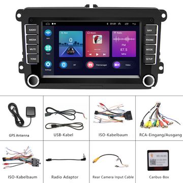 Hikity Autoradio Android GPS Navi für VW GOLF 5 6 Plus Passat Touran Polo Autoradio (2+64GB, Passat B6, Tiguan Autoradio)