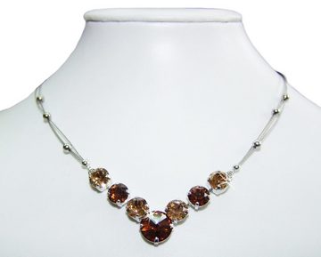 LUISIA® Collier Silberne Halskette "Mira" mit Kristallen von Swarovski® (1-tlg., inkl. Schmuckbox)