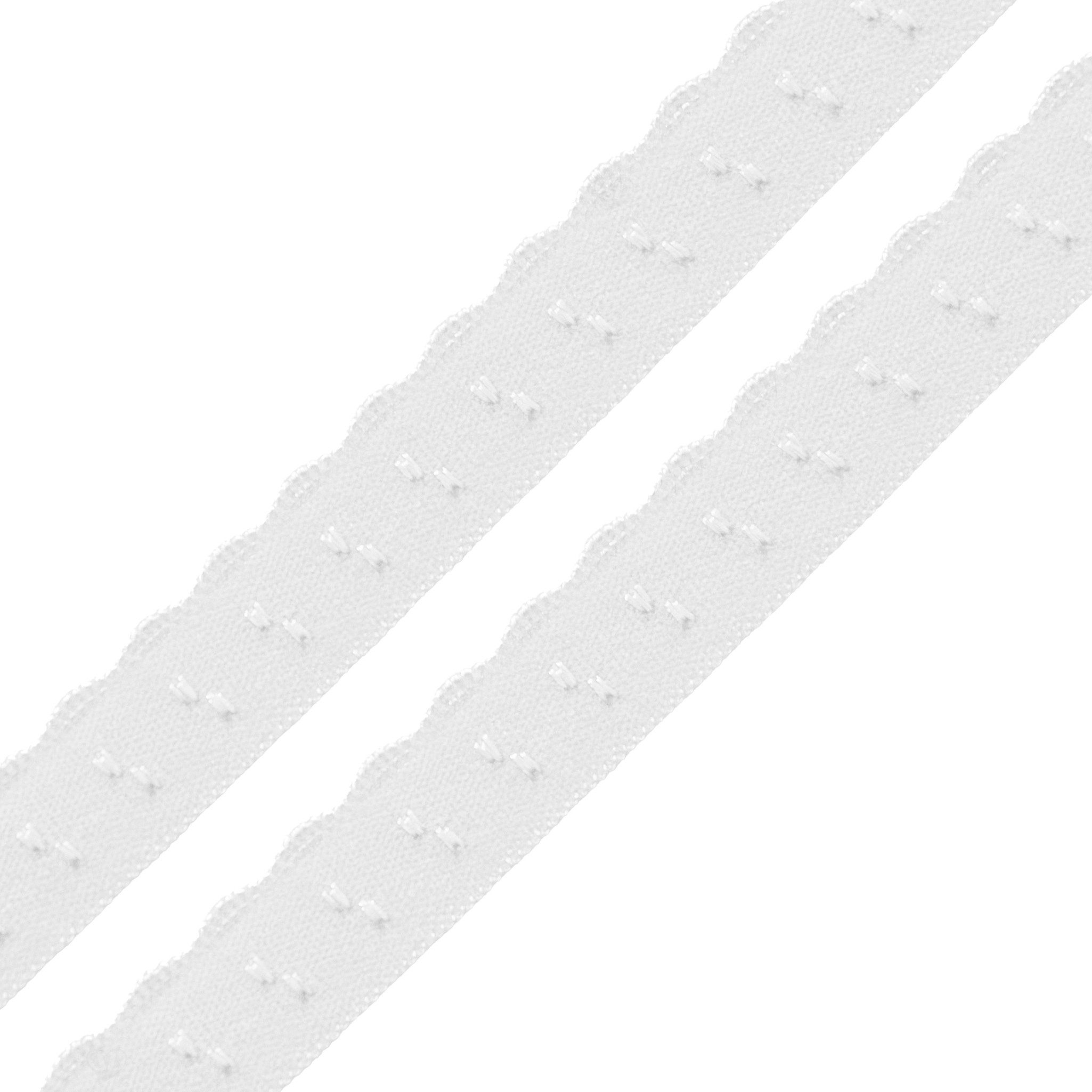 maDDma Spitzenband Wäschegummi Faltgummi Ziergummi 10mm Faltgummi ab 1m Einfassband, weiß