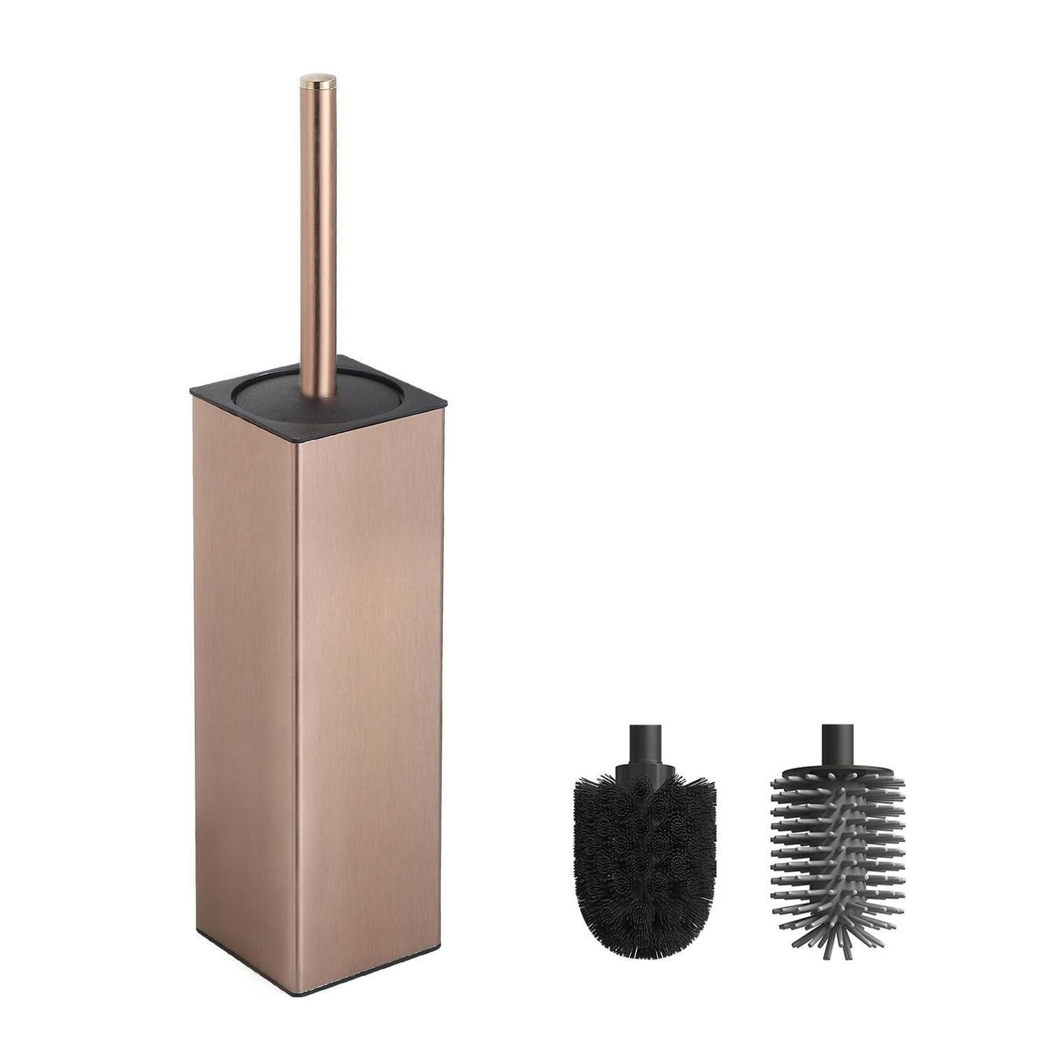 LuxusKollektion WC-Garnitur WC Bürste mit Halter Roségold 2 Bürstenköpfe