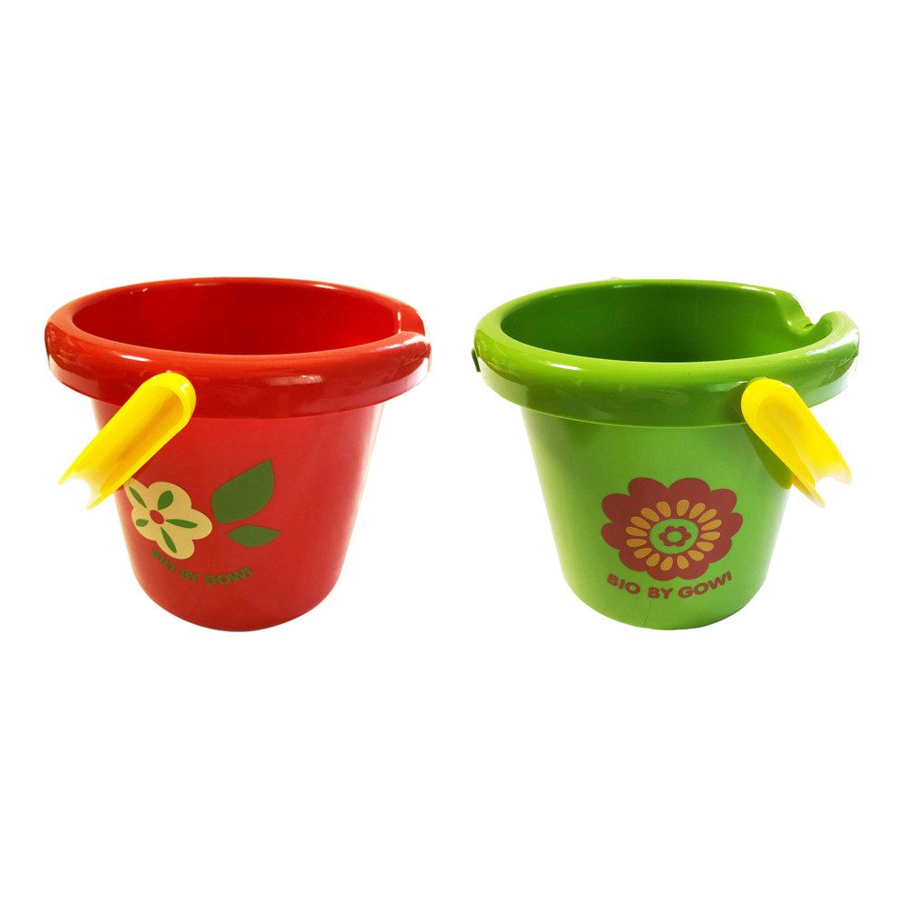 GOWI Sandeimer Eimer Bio rot/grün Ø18cm 2fach sortiert