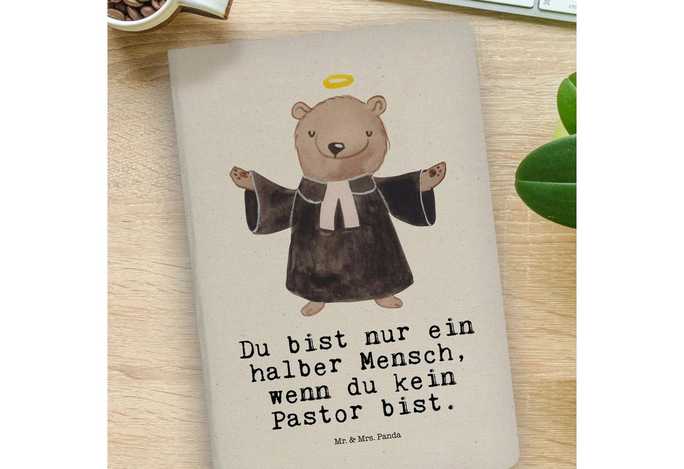 Thumbnail - Mr. & Mrs. Panda Notizbuch Pastor Herz - Transparent - Geschenk, Kollegin, Mitarbeiter, DIN A4 N Mr. & Mrs. Panda, Echte...