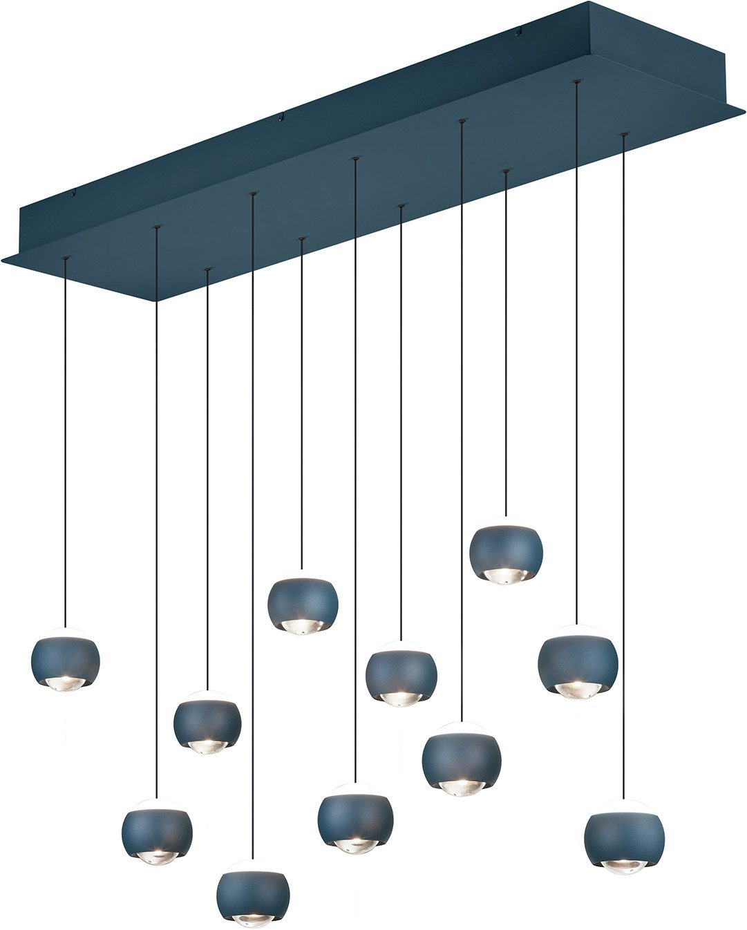 Musterring LED Pendelleuchte CANNON, 11-flammige LED Hängelampe 5W 500Lumen 2300-4000K CCT, CCT - über Fernbedienung, Dimmfunktion, Memoryfunktion, Nachtlichtfunktion, LED fest integriert, Farbwechsler, warmweiß - kaltweiß, mit Fernbedienung, stufenlos höhenverstellbar max 195cm dimmbar Memory