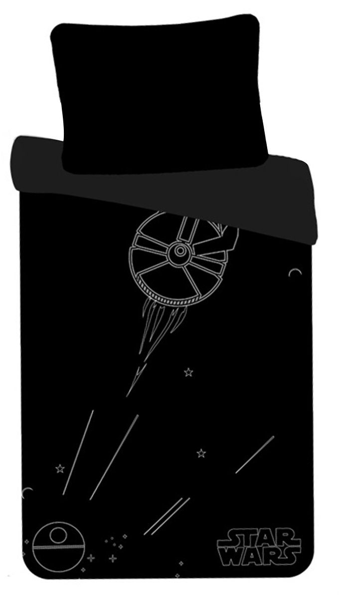 Star Wars Kinderbettwäsche Bettwäsche Set Star Wars "Death Star" leuchtet, günstig online kaufen