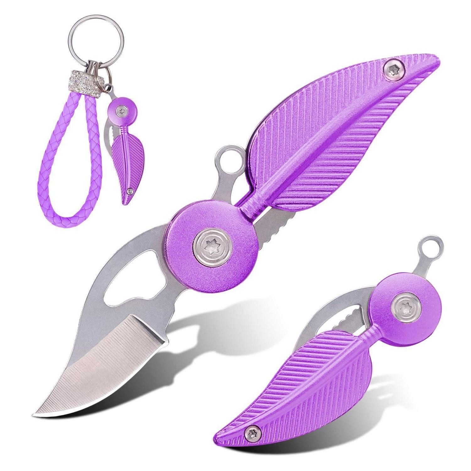 LuxusKollektion Taschenmesser Mini Taschenmesser Aluminium lila EDC Klappmesser