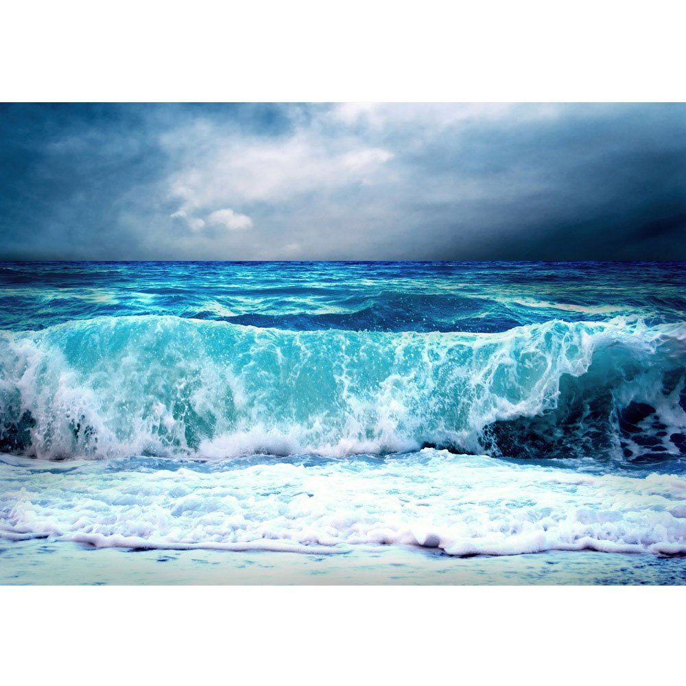 liwwing Fototapete Fototapete Ozean 100, Wasser Welle liwwing See Meer Türkis Meer Sturm Blau no
