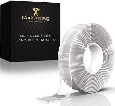 MARKENZEUG© Doppelklebeband Doppelklebeband Nano Tape - Doppelseitiges Klebeband extra stark - Klebeband Transparent Wasserdicht - Universal Dichtband Selbstklebend