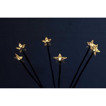 LEX LED Gartenstrahler LED Sternenfächer Stäbe 24 warmweiße LED Timer 60cm Außen 4 Stück, LED Classic, warmweiß (2100K bis 3000K)