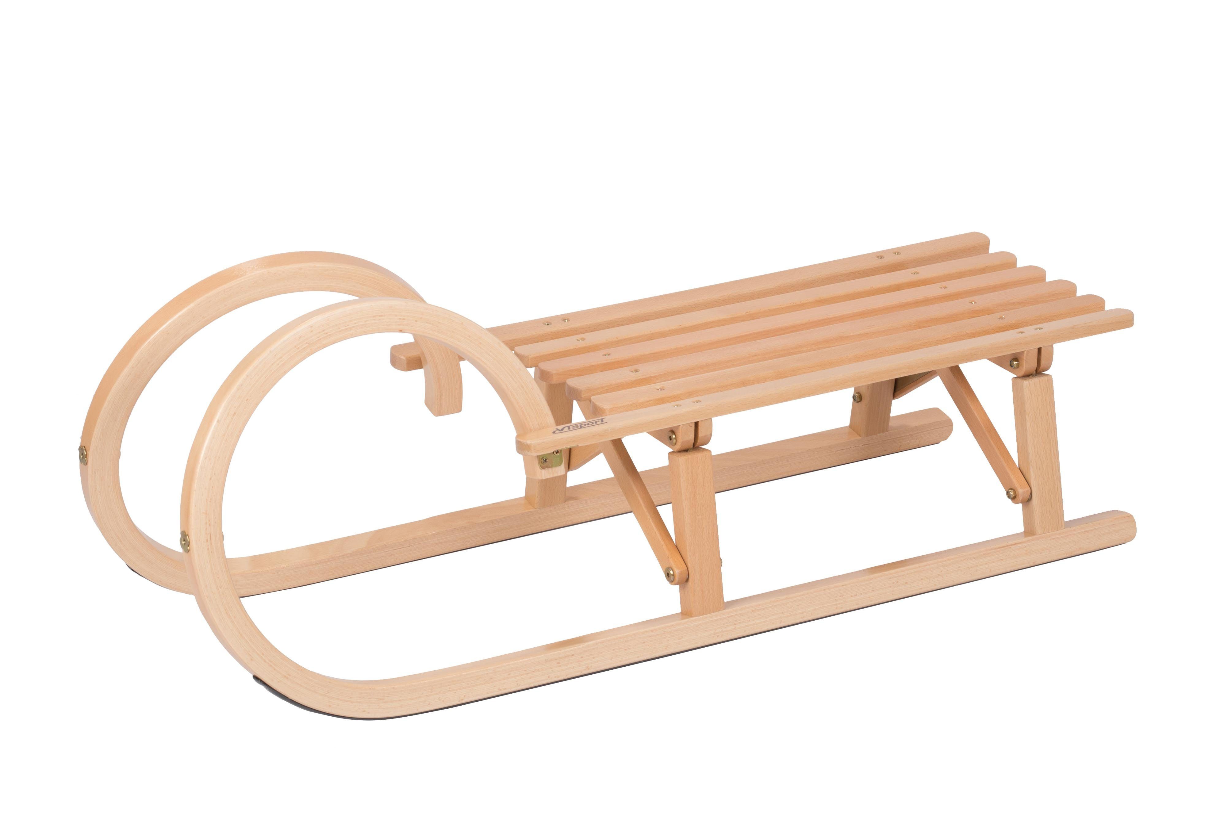 Spetebo Faltschlitten COLINT Hörner Klapp-Schlitten - 100 cm Длина (Packung, 1-tlg., einteilig), klappbarer Саниschlitten aus Buchenholz