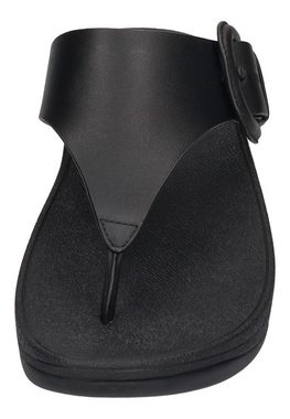 Fitflop LULU LEATHER COVERED BUCKLE RAW EDGE Zehentrenner Black