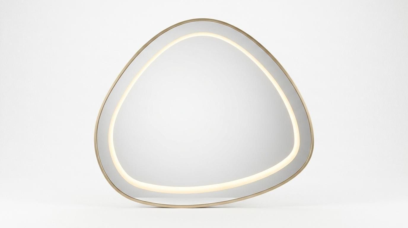 Xlmoebel Dekospiegel Beleuchteter Glas-Spiegel in Beige – Stilvoll und vielseitig, Made in Europa