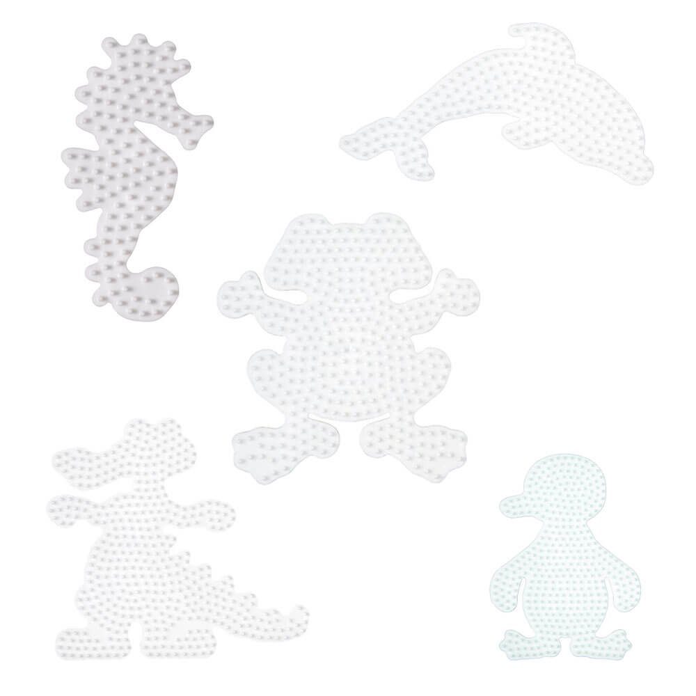 Hama Bügelperlen Hama Stiftplatten-Set Tiere, weiß für Midi-Bügelperlen