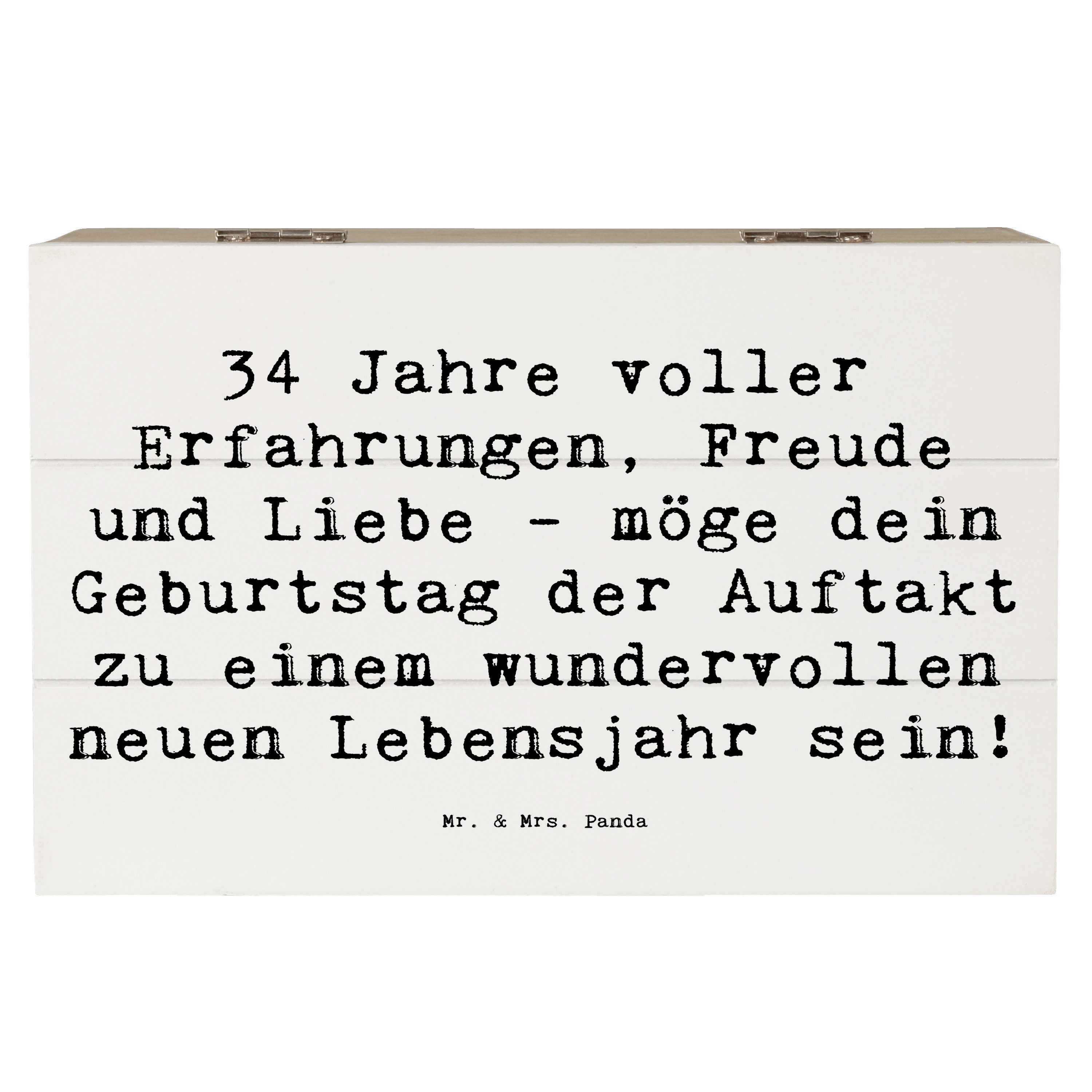 Mr. & Mrs. Panda Dekokiste 19 x 12 cm Spruch 34. Geburtstag Erlebnisse