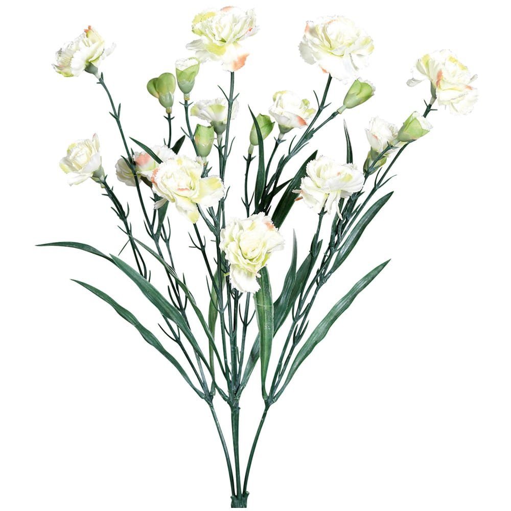 Kunstblume Kunstblume Nelke in creme Nelke, cm Höhe Kunststoff Weiß & 50 3 HOBBY, matches21 Blüten cm HOME 50