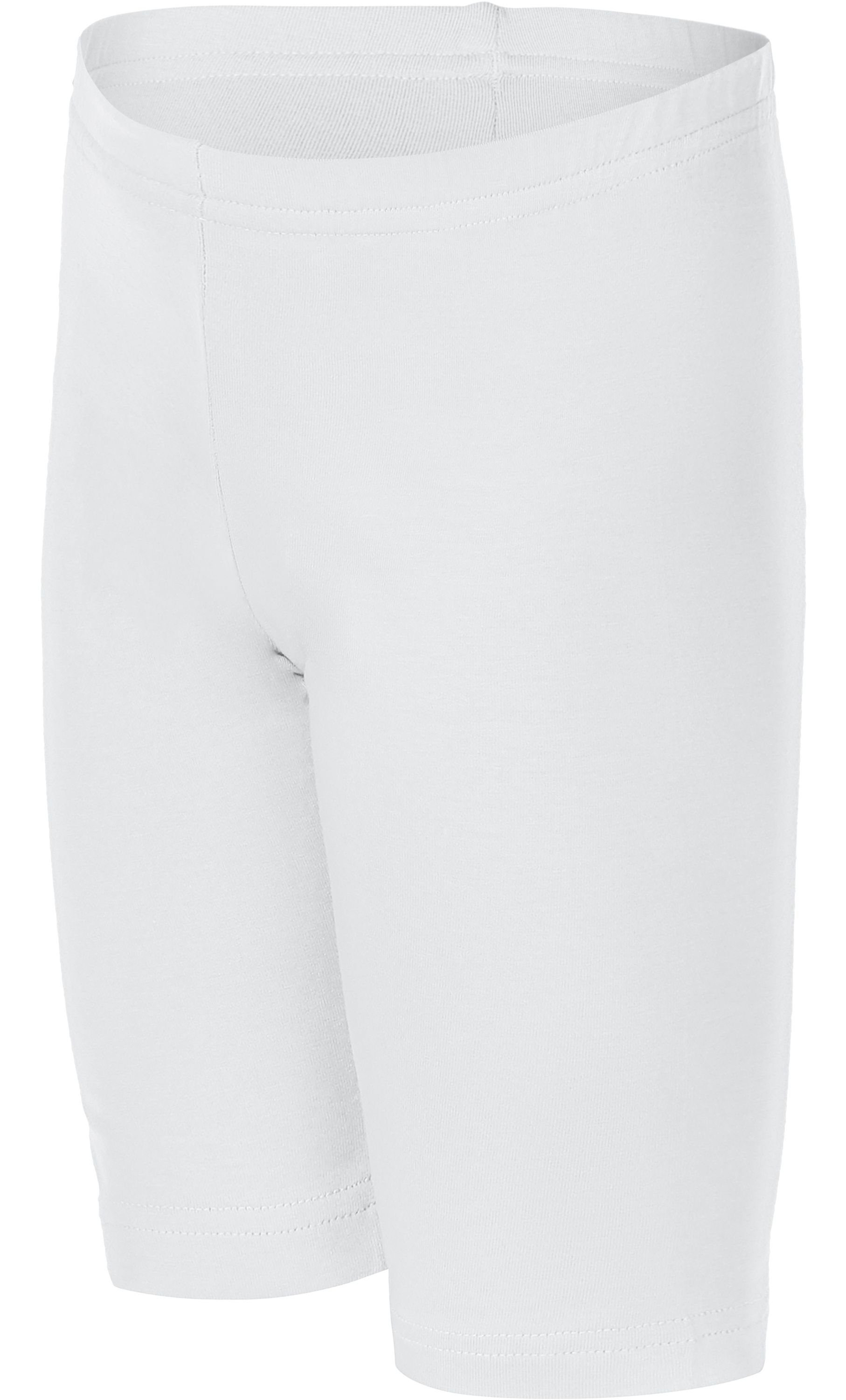 aus Weiß Merry Leggings Bund Mädchen MS10-227 Kurze (1-tlg) Baumwolle Style Leggings elastischer