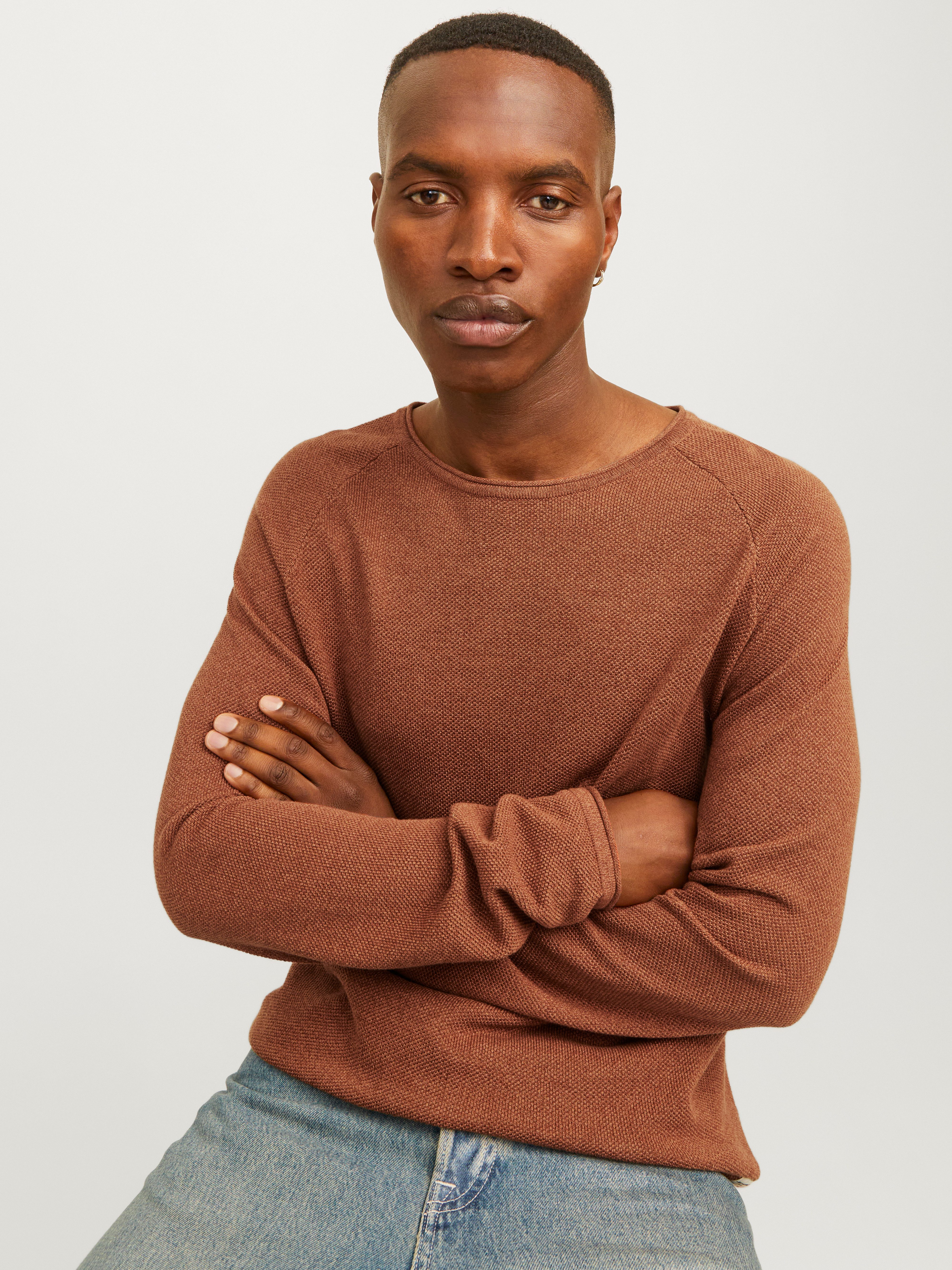 Jack & Jones Rundhalspullover JJEHILL KNIT CREW NECK NOOS mit Strukturstric günstig online kaufen