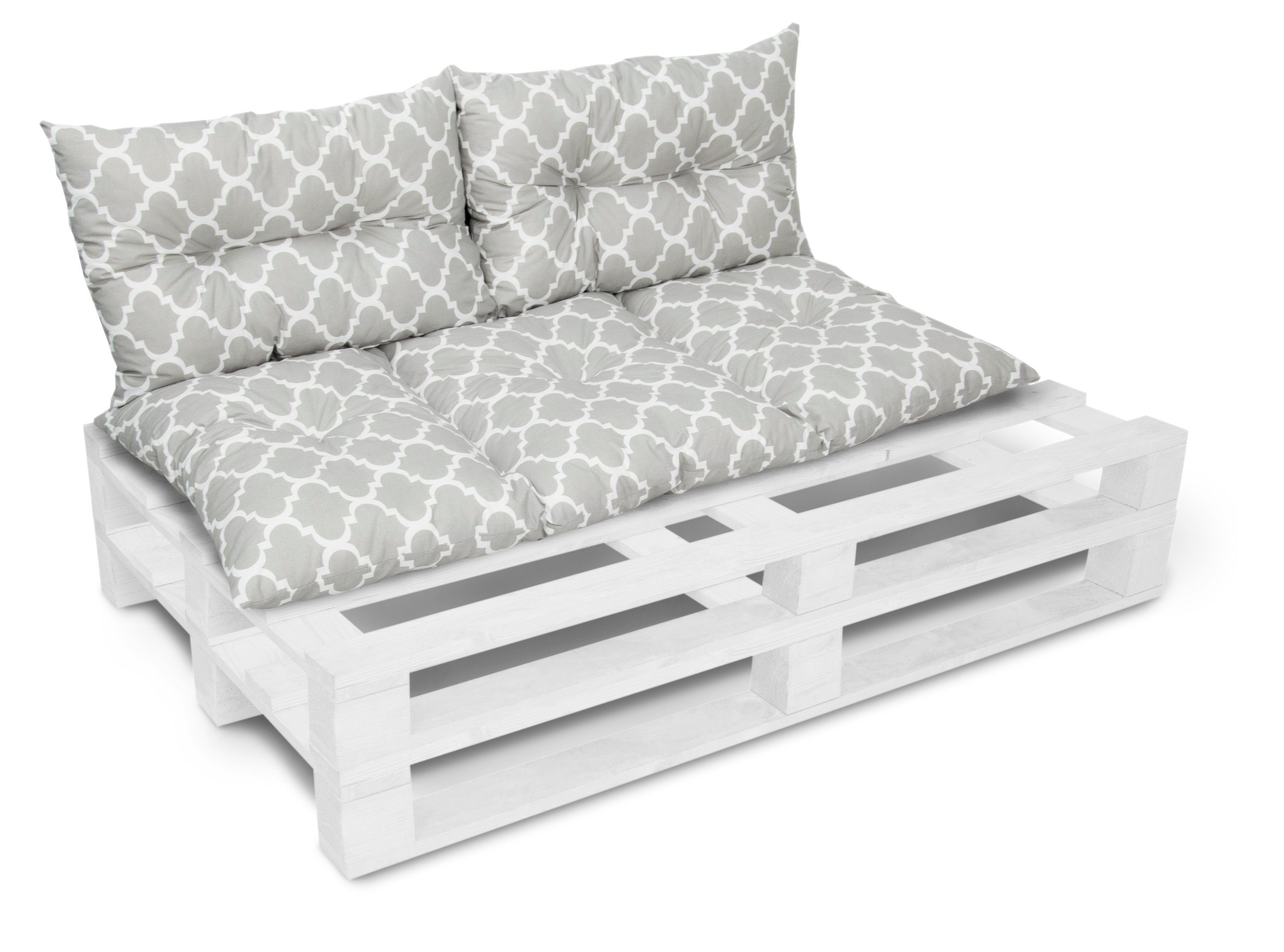 Amilian Stuhlkissen - Bankauflage - Gartenbankauflage - 60x120cm + 2 x 40x60cm, 3er Set - Gartenbankauflage - Pallettensitzkissen - Bankkissen