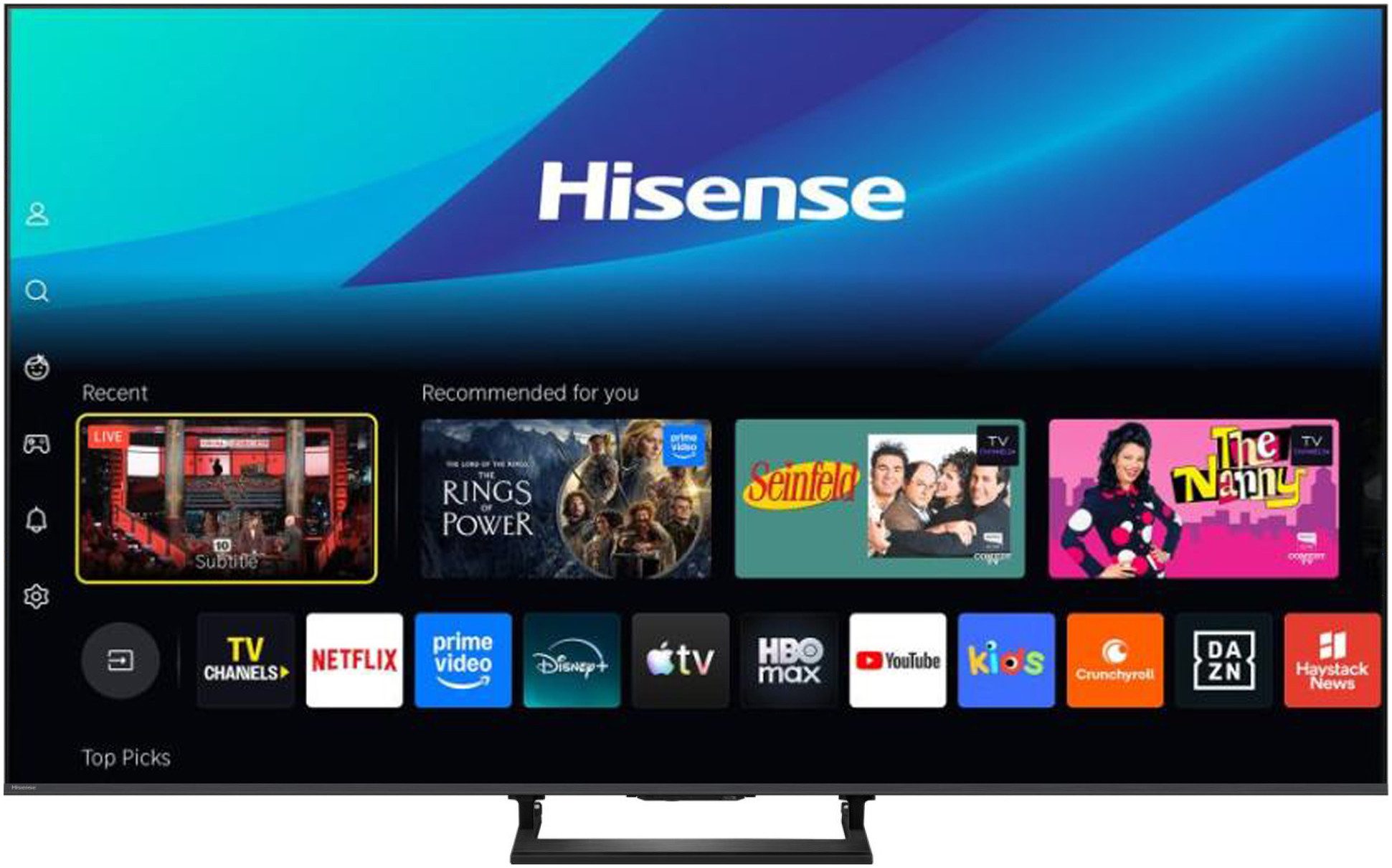 Hisense 55U7DSE QLED-Fernseher (139 cm/55 Zoll, 4K Ultra HD, Smart-TV)