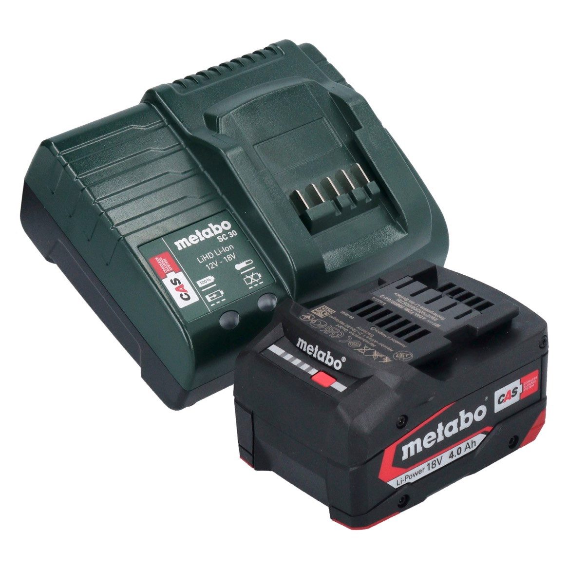 metabo Basic Set 1x Li-Power Akkupack 18 V 4,0 Ah + Metabo SC 30 Ladegerät 1 Akkupacks