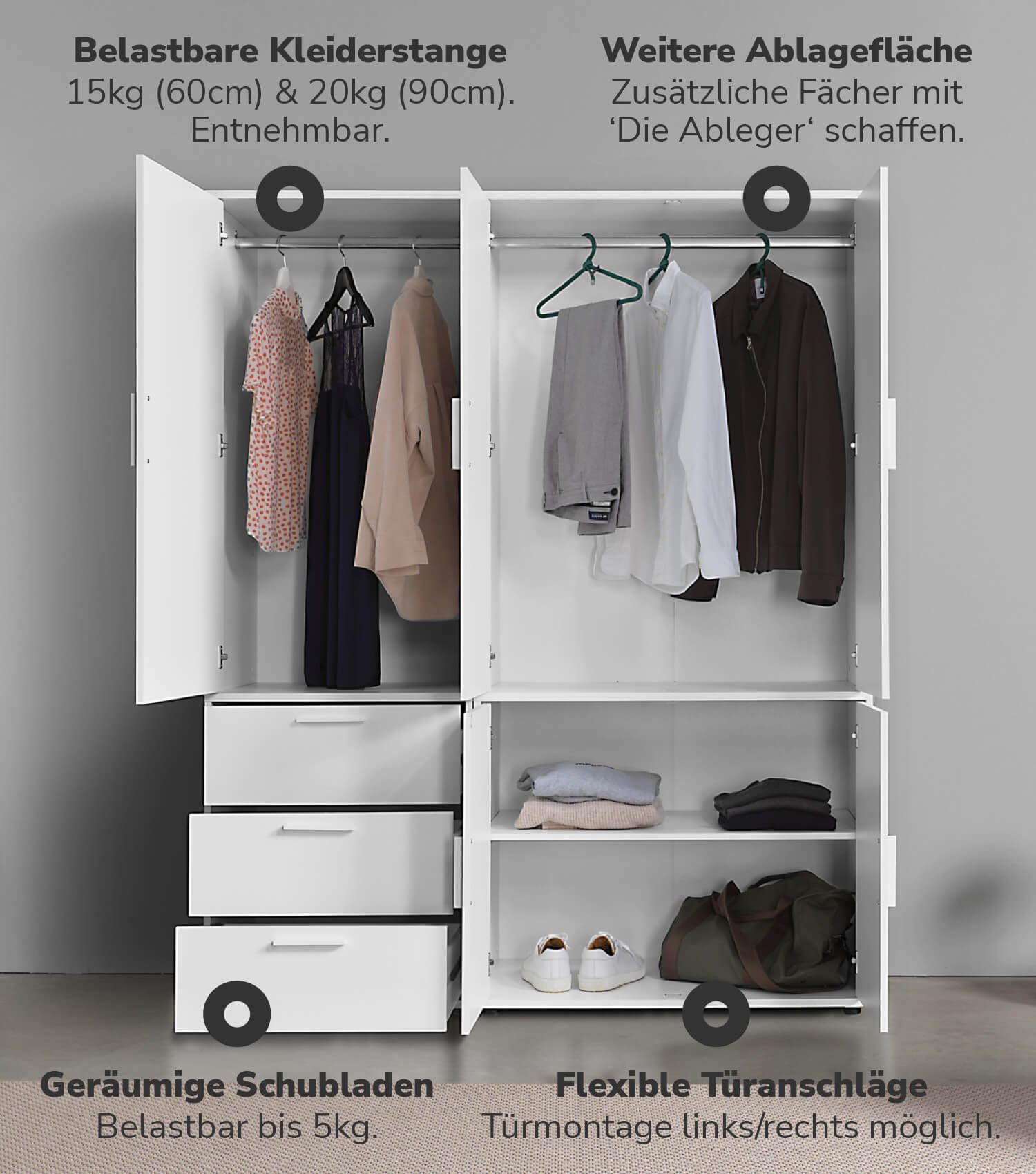 mokebo Kleiderschrank Der Grenzenlose (5-Türig & günstig online kaufen
