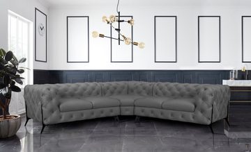Leonique Chesterfield-Sofa Amaury L-Form, Chesterfield-Optik, Breite/Tiefe je 262 cm, Fußfarbe wählbar