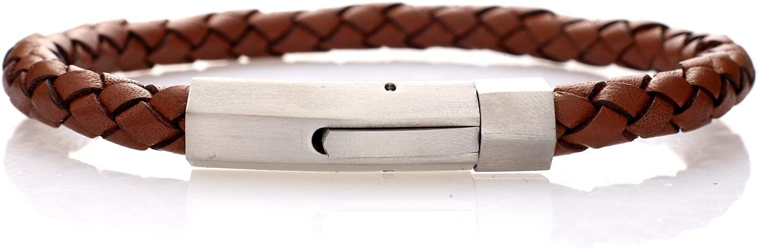 Braunes Verschluss Armband Leder mit Lederarmband Matt Karisma Zentimeter - SB8542 Karisma Herren - Edelstahl 19.0